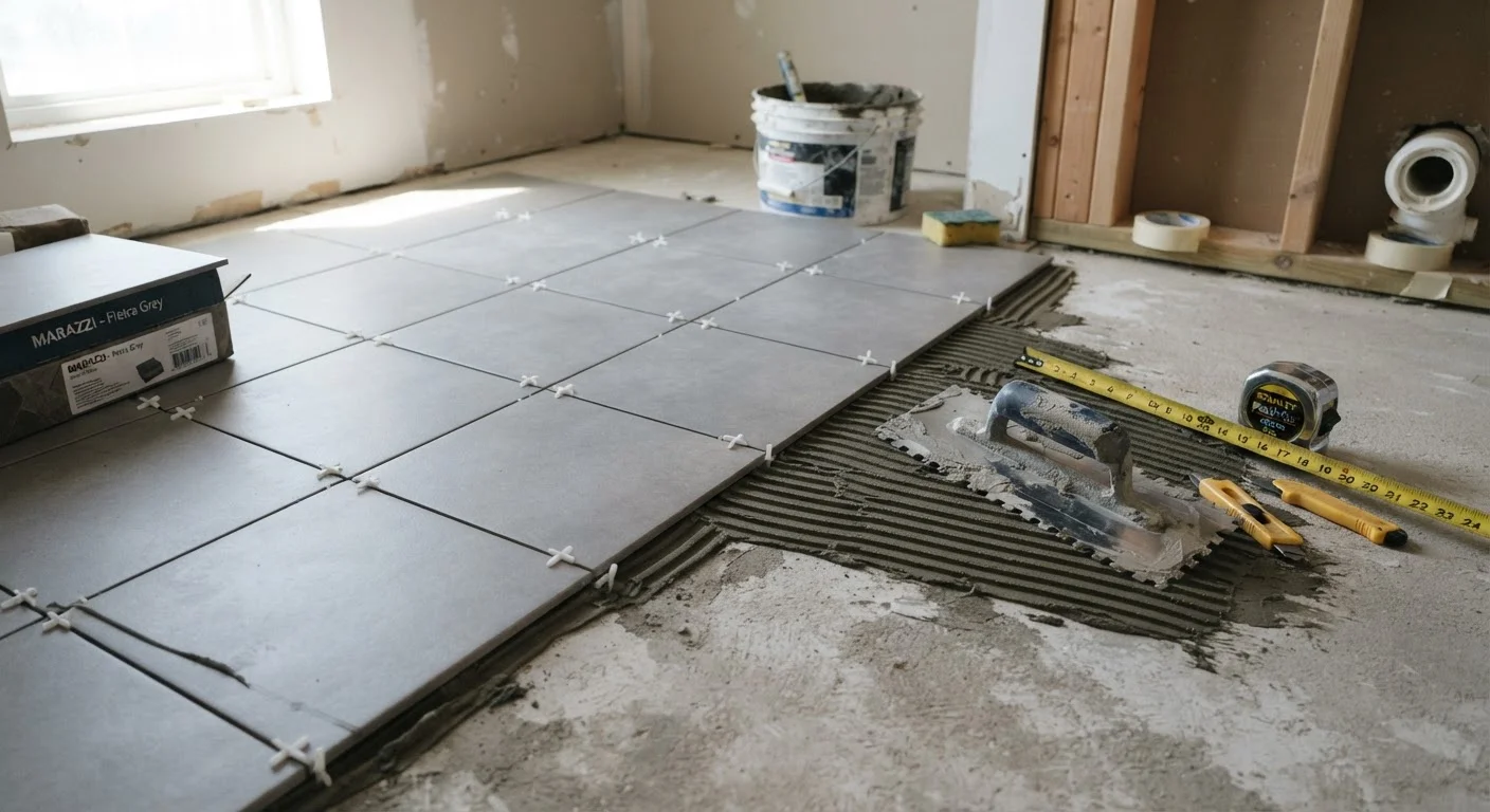 Tiling a Bathroom Floor From the Ground Up